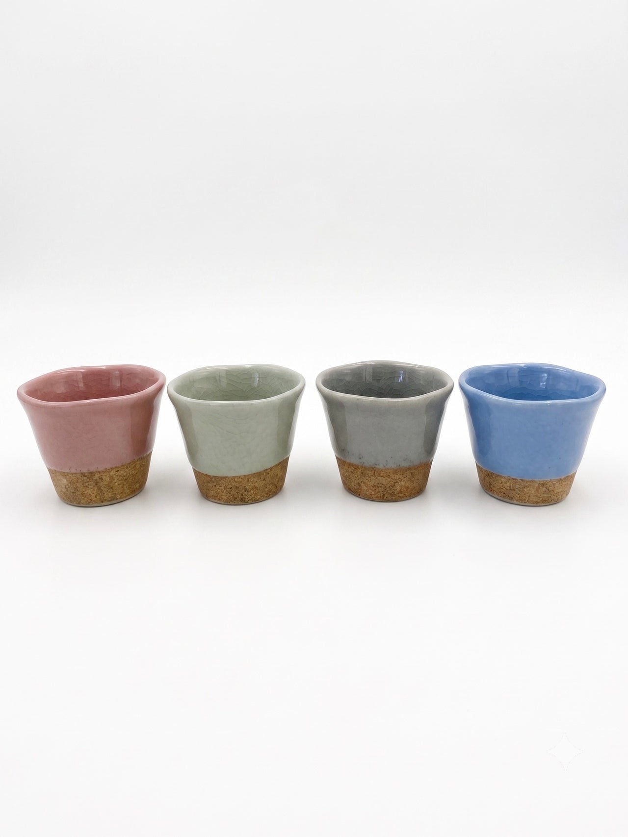 Coffret 4 tasses céladon